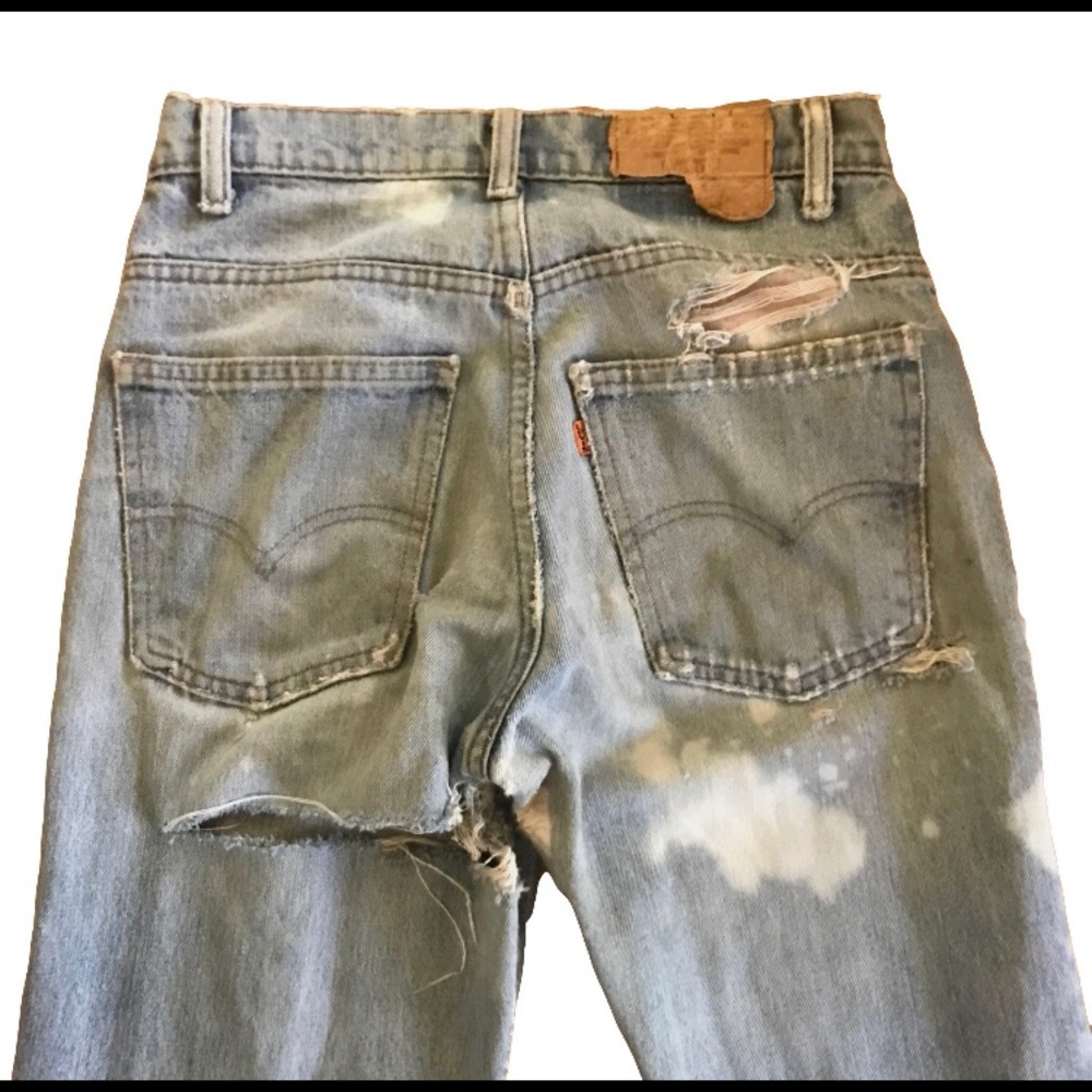 Vintage Rare Levi Denim Jeans Orange Tab 28x29